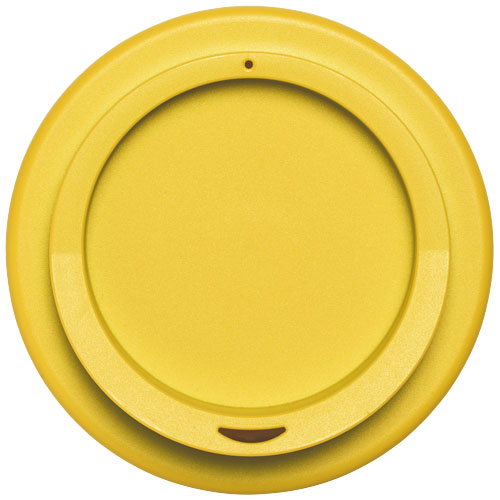 Brite-Americano® 350 ml Isolierbecher mit Schutzring Reifen-Design - gelb