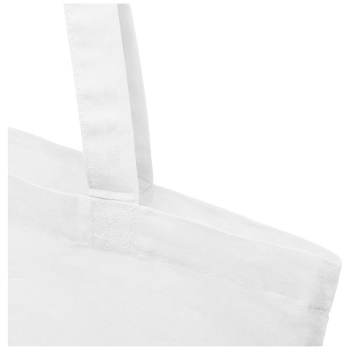 Madras 140 g/m² Baumwoll Tragetasche aus GRS recycelter Baumwolle, 7L - weiss
