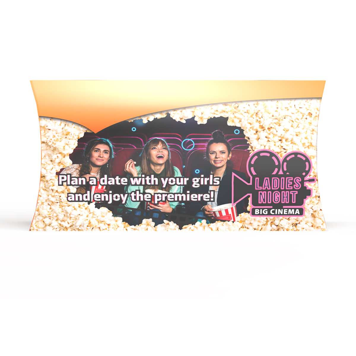 Mikrowellen-Popcorn in Werbekartonage