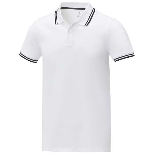 Amarago 200 g/m² Polo mit abgesetztem Rand für Herren - weiss / XS