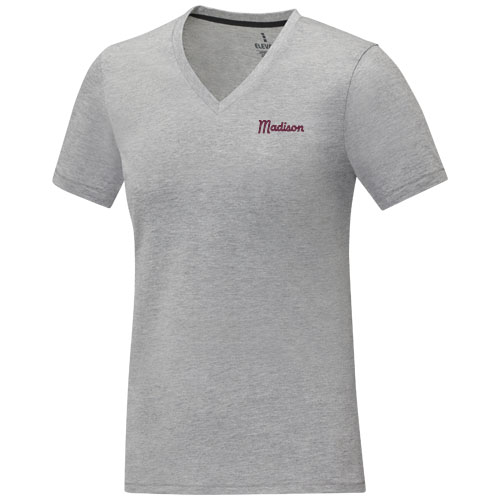 Somoto T-Shirt mit V-Ausschnitt für Damen - heather grau / XXL