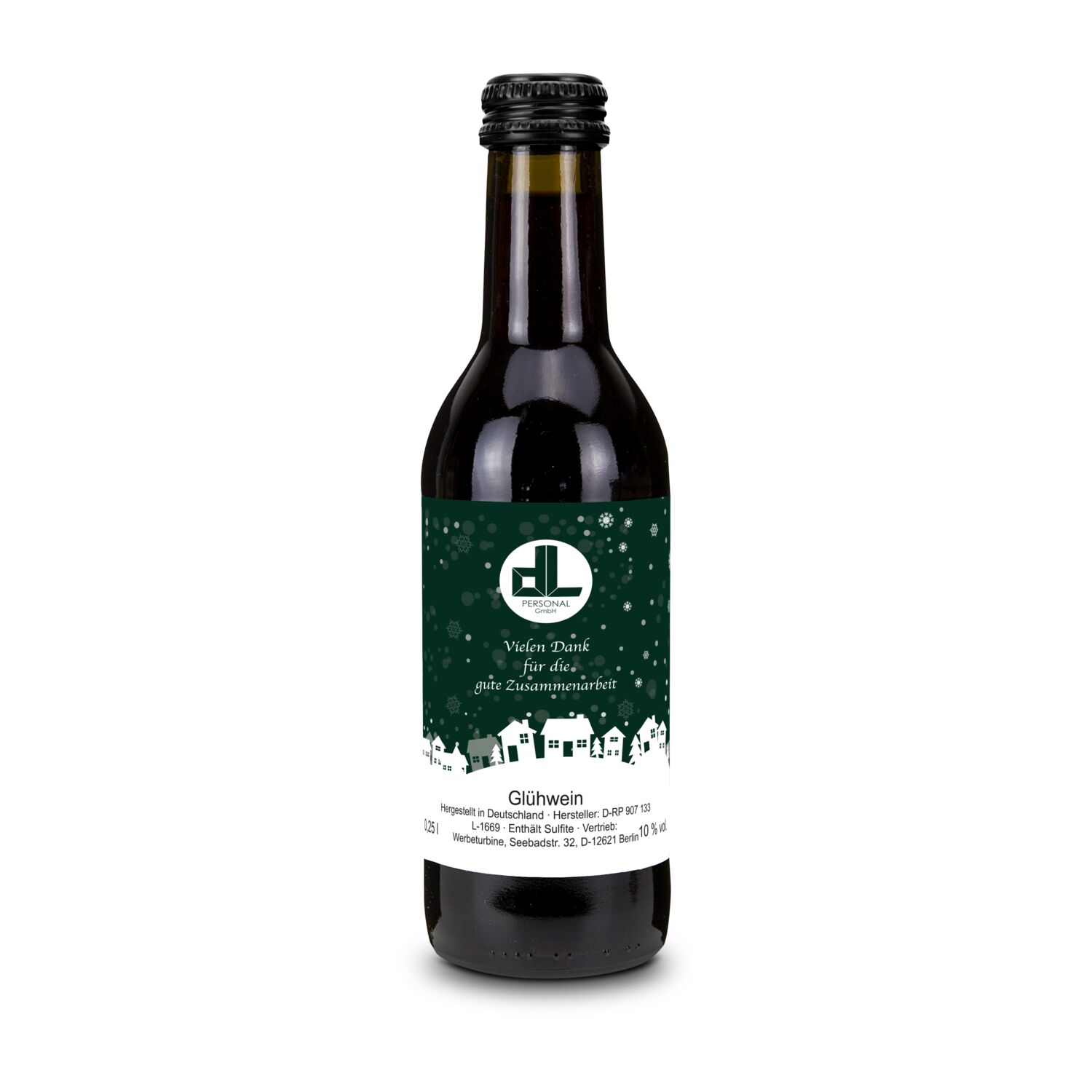 Glühwein - Flasche olivgrün, 0,25 l