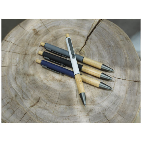 Darius Kugelschreiber aus recyceltem Aluminium (blaue Mine) - weiss