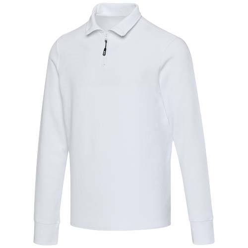 Apollo 245 g/m² Langarm Poloshirt Unisex mit Reißverschluss - weiss / XS