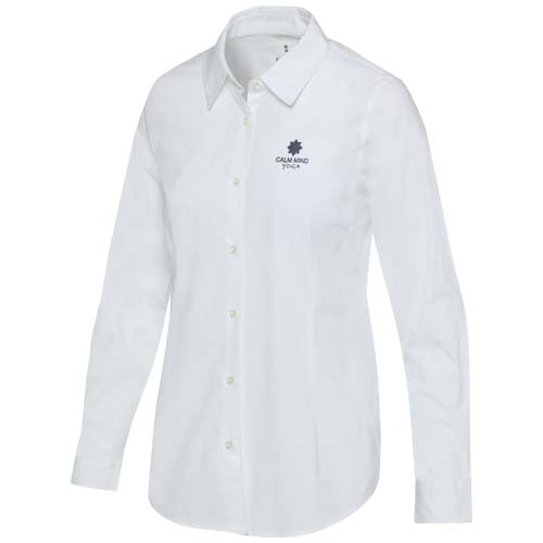 Carnelian 133 g/m² Popeline Bluse - weiss / XS