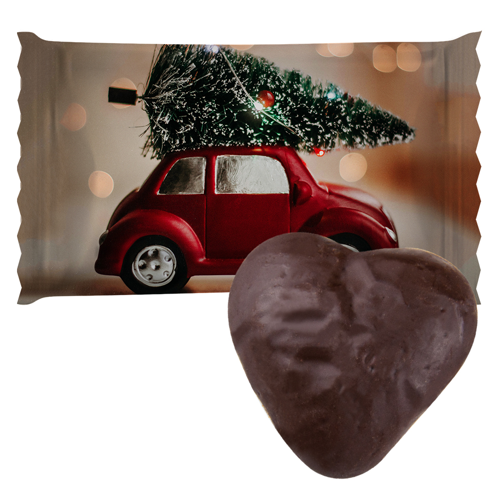 Bio Lebkuchen Schokoherzen gefüllt, ca. 12g, Flowpack