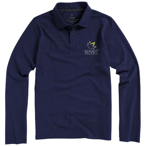 Calgary 180 g/m² Langarm Poloshirt für Herren - navy / XXL