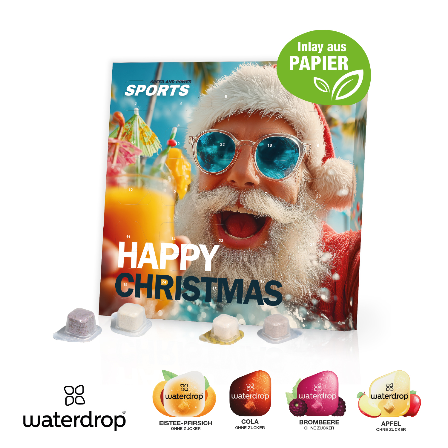 Tisch-Adventskalender Waterdrop®, Inlay aus Papier