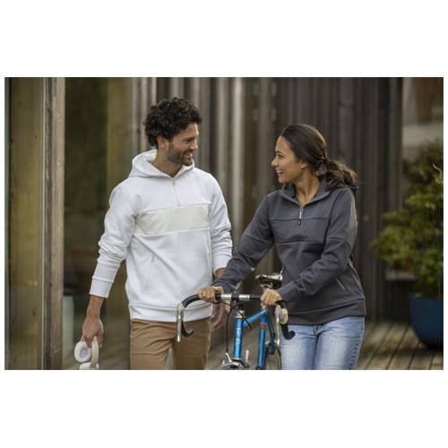 Sayan Kapuzenpullover mit halbem Reißverschluss für Herren - weiss / S
