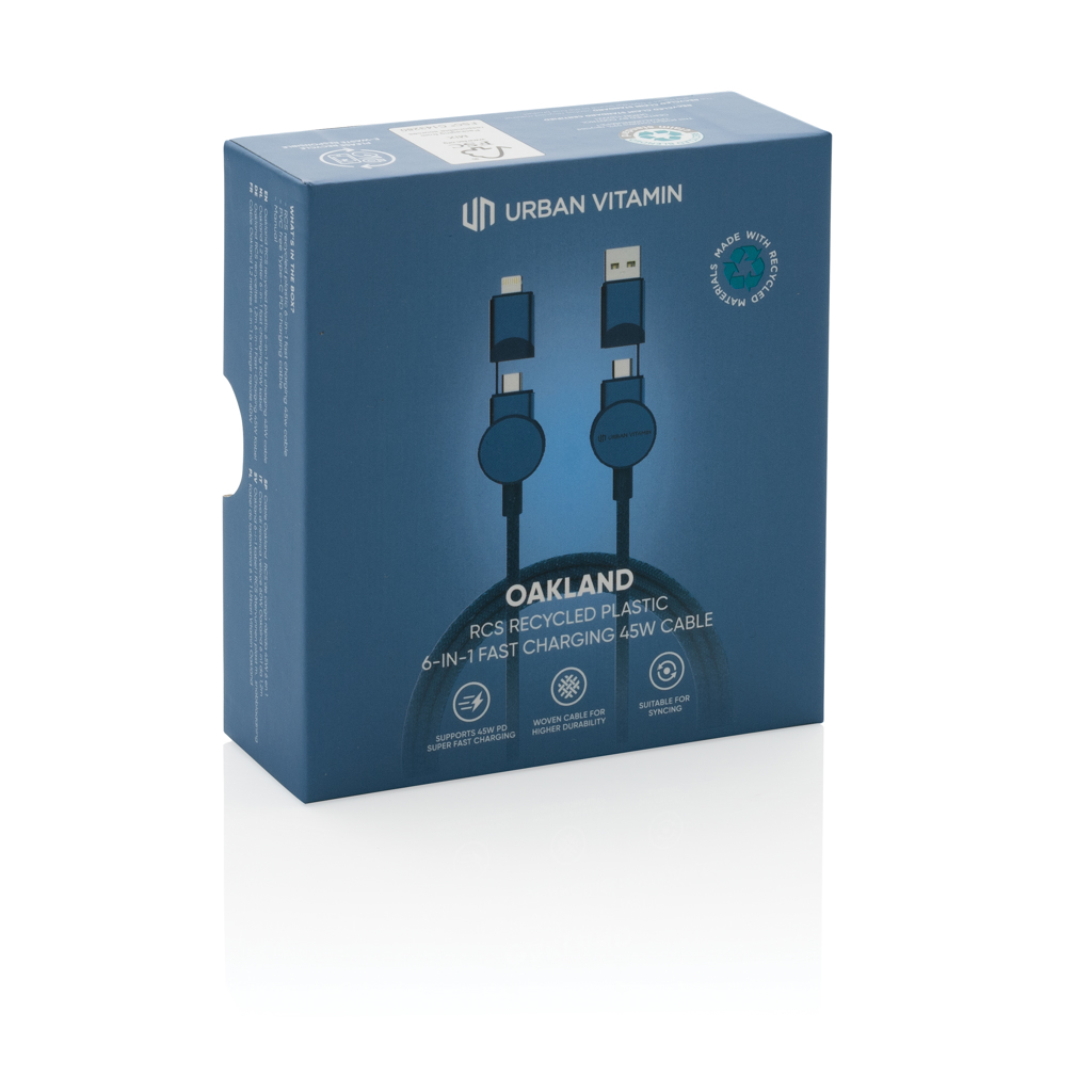 Oakland RCS rKunststoff 1,2m 6-in-1 Fast-Charging 45W Kabel