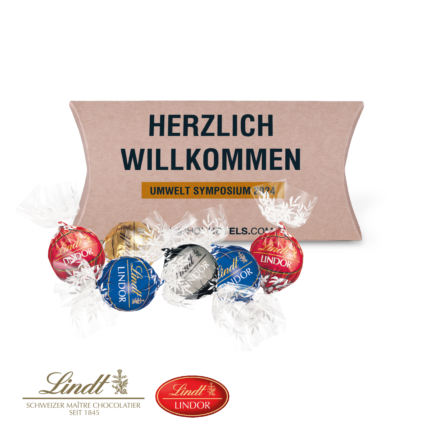 Kissenverpackung "Creative" mit Lindt Lindor Pralinés