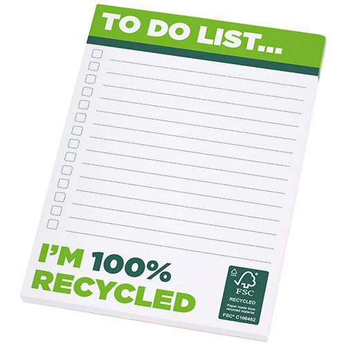 Desk-Mate® A6 recycelter Notizblock - weiss / 25 Seiten