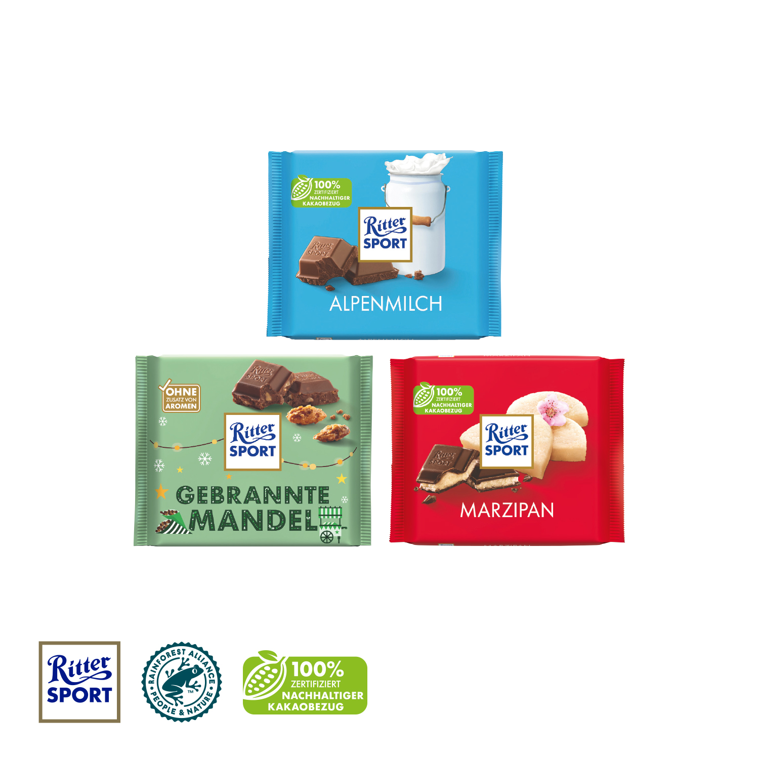 Schokotafel Ritter SPORT „Rentier“