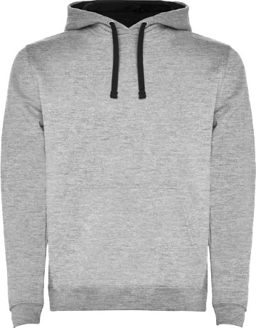 Urban 280 g/m² Kapuzenpullover für Kinder - marl grau / schwarz / 5/6