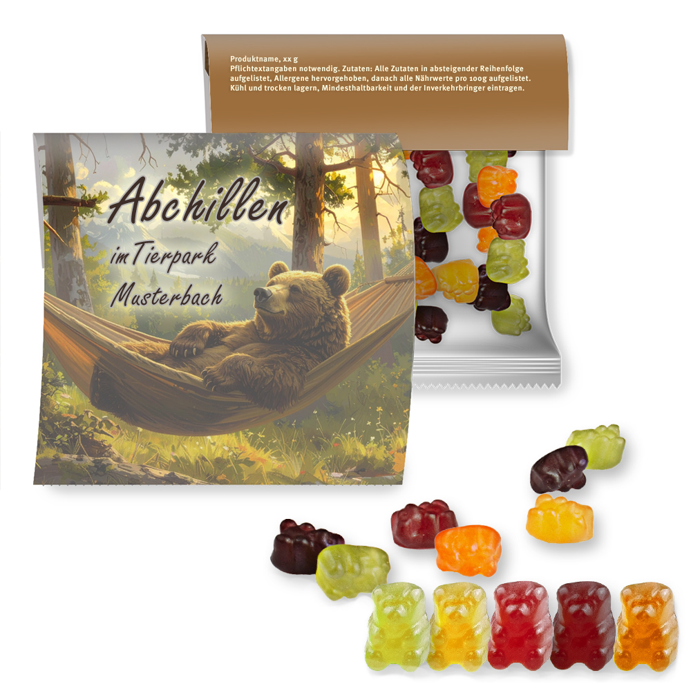 Bio Gummibärchen ohne Gelatine, ca. 30g, Express Maxi-Tüte mit Werbereiter