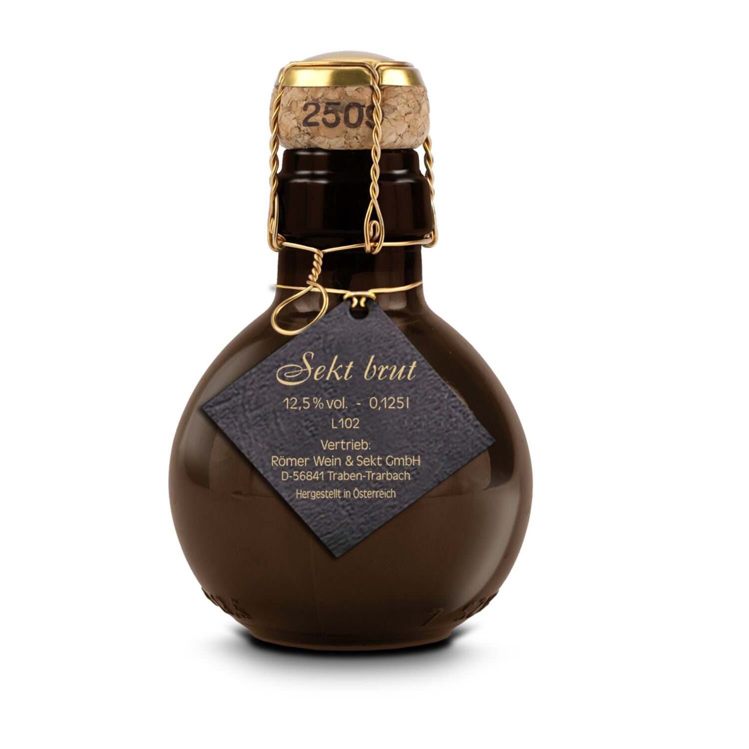 Kleinste Sektflasche der Welt Anhänger in schwarz, 125 ml