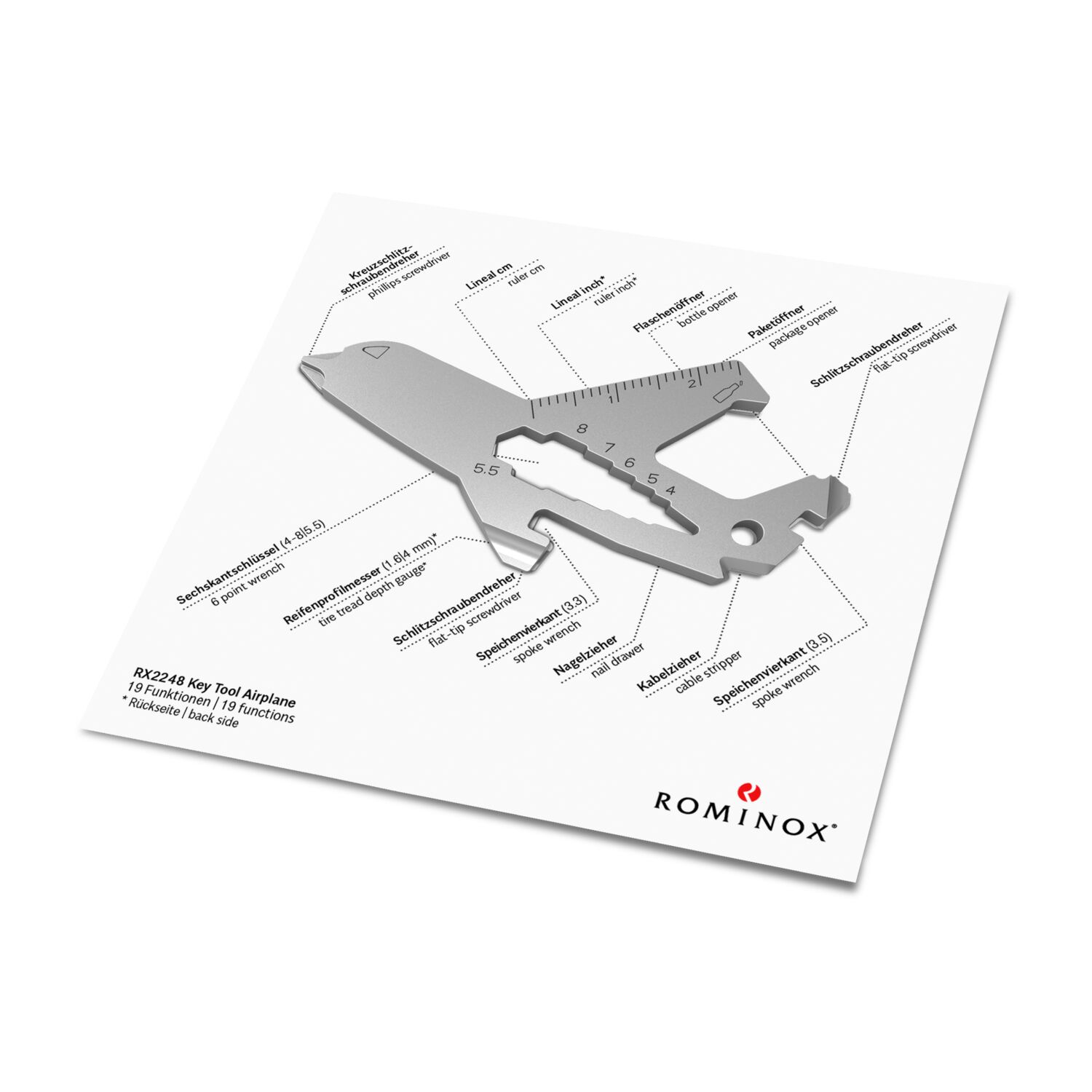 ROMINOX® Key Tool // Airplane - 19 Funktionen