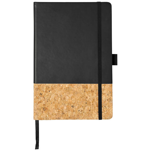 Evora A5 Notizbuch Thermo PU mit Kork - schwarz