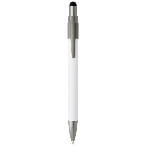 Rill RCS recycelter Kugelschreiber mit Stylus und Fidget Spinner (blaue Mine) - weiss