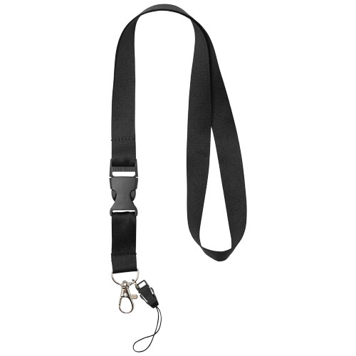 Sagan Lanyard mit abnehmbarer Schnalle und Handyband - schwarz