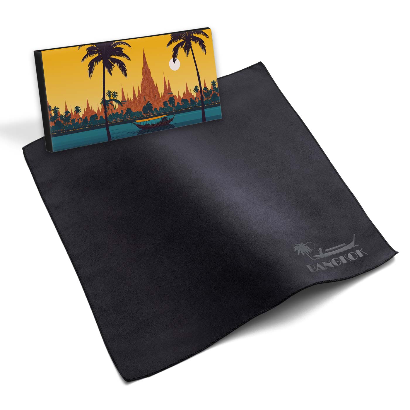 Microfaser-Prägetuch 30x30 cm in Faltschachtel, All-Inclusive-Paket
