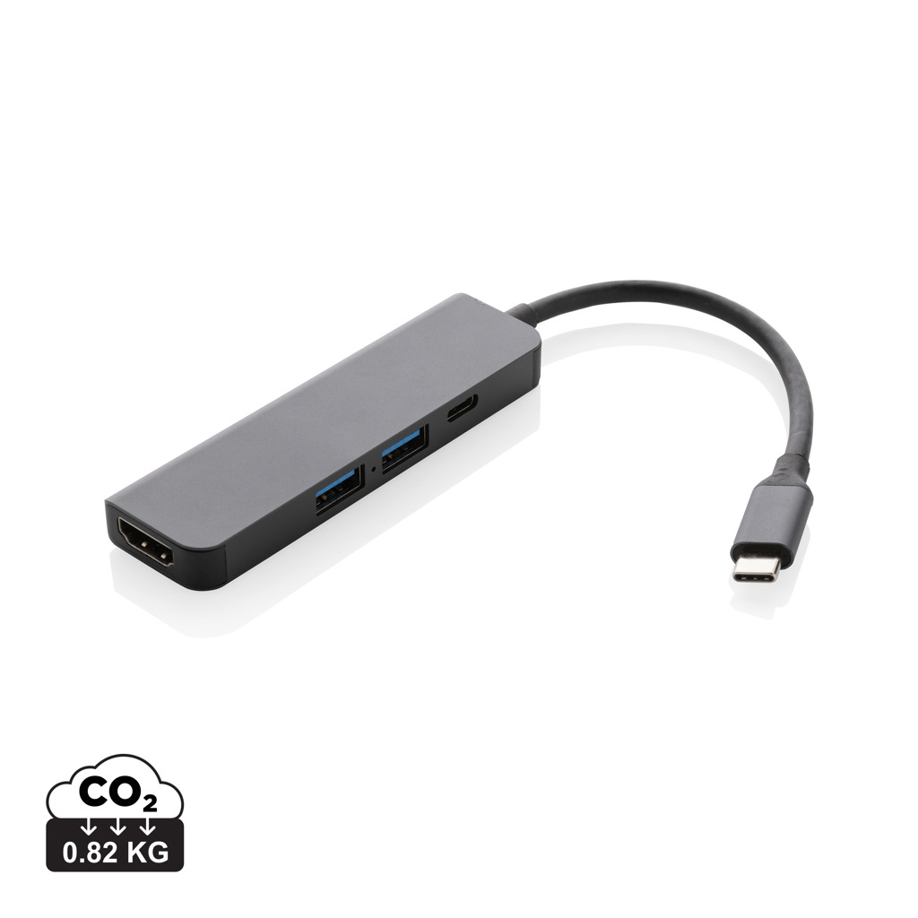 Terra Hub aus RCS recyceltem Aluminium mit HDMI-Input