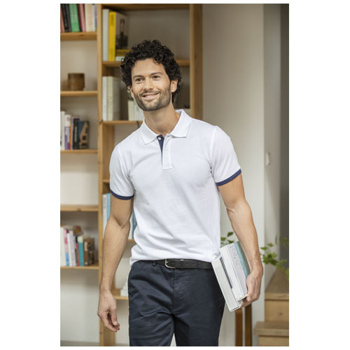 Morgan 200 g/m² Polo für Herren, zweifarbig - weiss / XS