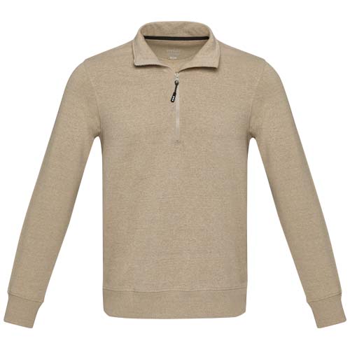 Tin 280 g/m² Aware™ Pullover mit Half-Zip Reißverschluss aus recyceltem Material Unisex - oatmeal / XS