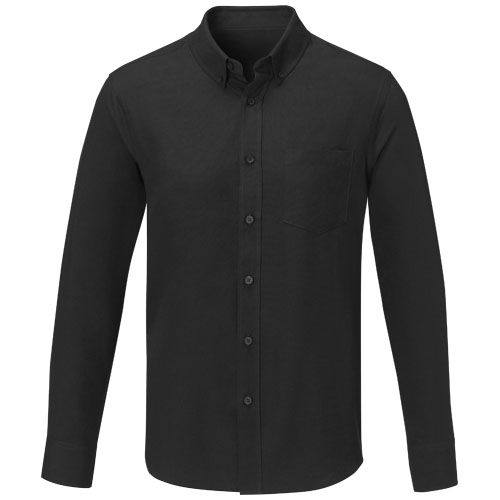Pollux 130 g/m² Herrenhemd mit langen Ärmeln - schwarz / S