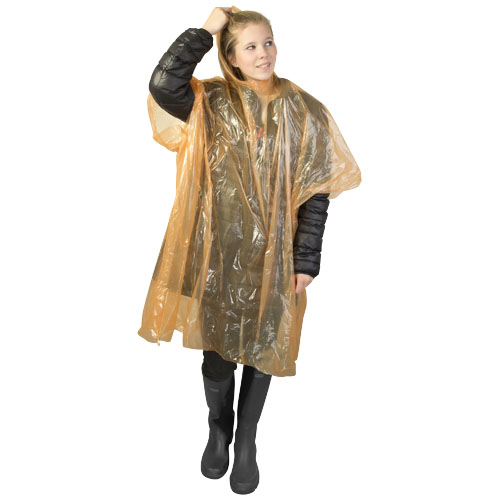 Ziva Einweg Regenponcho mit Hülle - orange