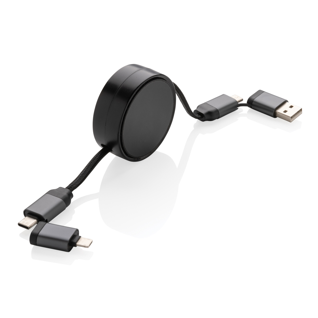 Terra aufrollbares 6-in-1 60W-Kabel aus RCS recyc. Aluminium