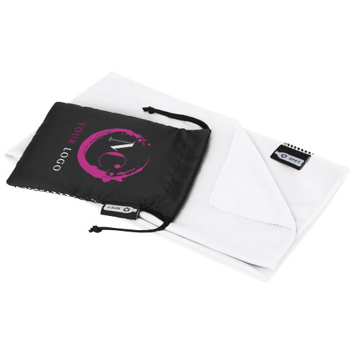 Raquel Sport Kühlhandtuch im Etui aus recyceltem PET Kunststoff 80 x 30 cm - weiss