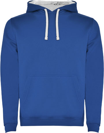 Urban 280 g/m² Kapuzenpullover für Kinder - royalblau / weiss / 5/6