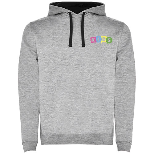 Urban 280 g/m² Kapuzenpullover für Kinder - marl grau / schwarz / 5/6