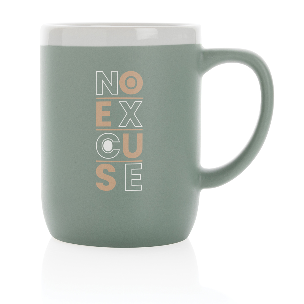 Keramiktasse mit weißem Rand, 300ml