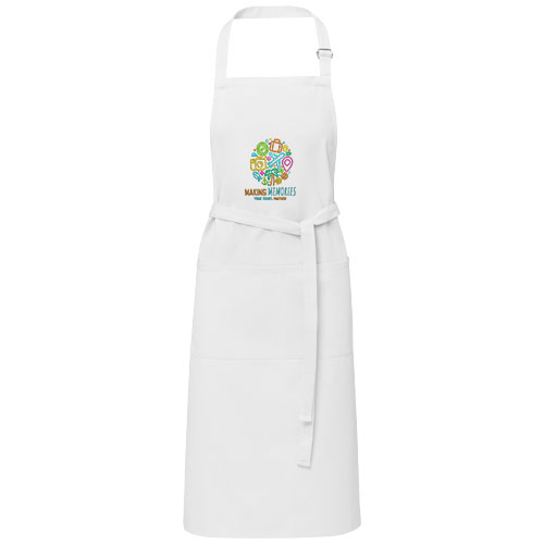 Andrea 240 g/m² Schürze mit verstellbarem Nackenband - weiss