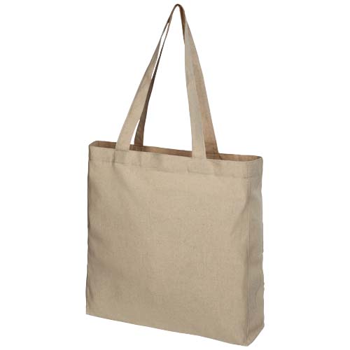 Pheebs 210 g/m² recycelte Tragetasche mit Seitenfalten 13L - heather natur