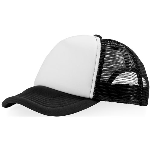 Trucker 100 g/m² Kappe mit 5 Segmenten - schwarz / weiss
