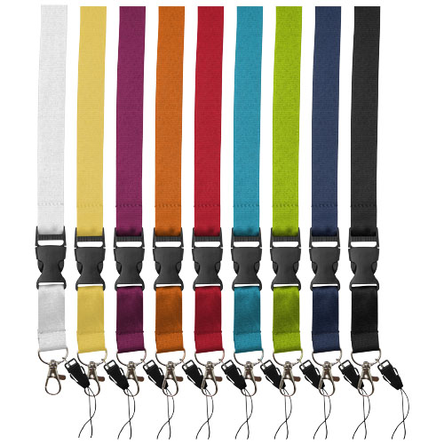 Sagan Lanyard mit abnehmbarer Schnalle und Handyband - schwarz