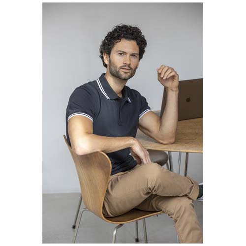 Amarago 200 g/m² Polo mit abgesetztem Rand für Herren - weiss / XS