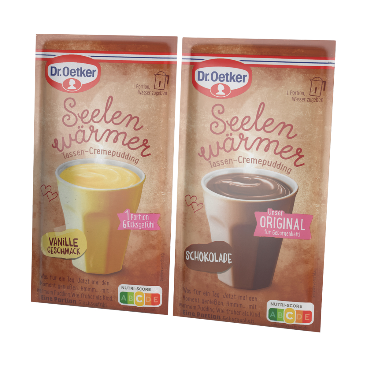 Dr. Oetker Tassenpudding in Faltkartonage