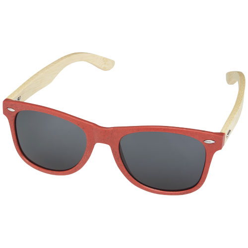 Sun Ray Bambus Sonnenbrille - rot