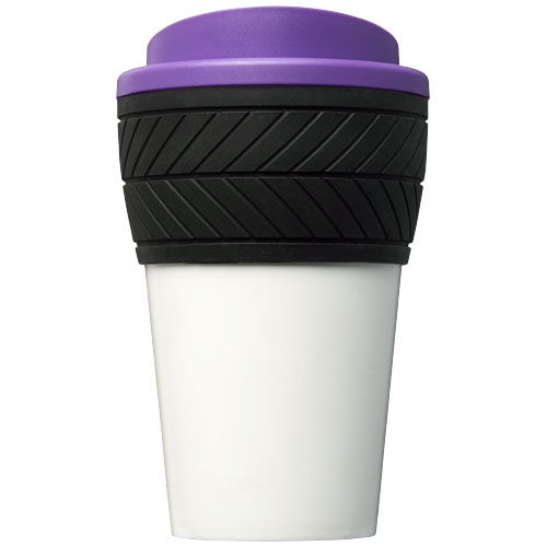 Brite-Americano® 350 ml Isolierbecher mit Schutzring Reifen-Design - lila