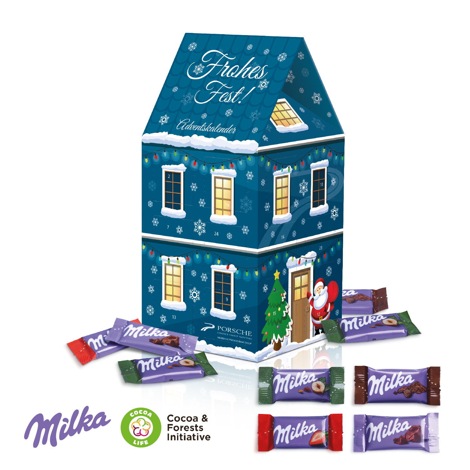 Adventskalender Haus "XL" mit Milka Schokolade