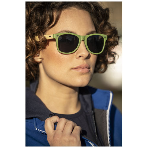 Sun Ray Bambus Sonnenbrille - rot