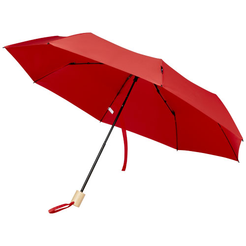 Birgit 21'' faltbarer winddichter Regenschirm aus recyceltem PET - rot