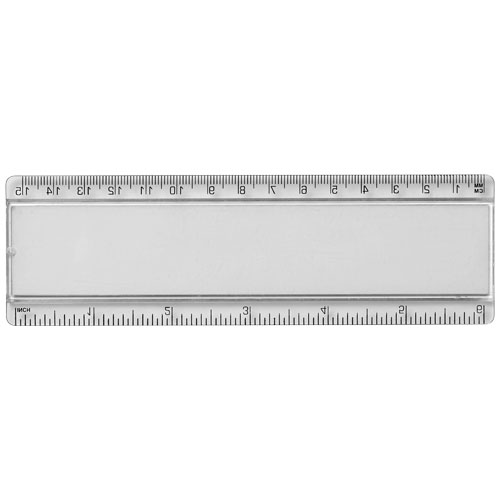 Ellison 15 cm Kunststofflineal mit Papiereinlage - transparent klar