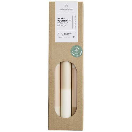 Originalhome Kerzen im Streifendesign – 3er-Set