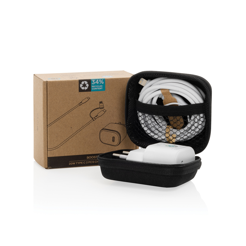 Boost 2-tlg. 20W Type-C Ladeset aus RCS recyceltem PET