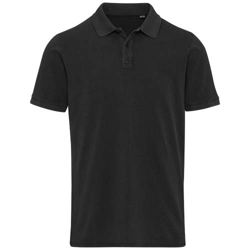 Calgary Poloshirt für Herren im Washed Look, 200 g/m2 - schwarz / XS